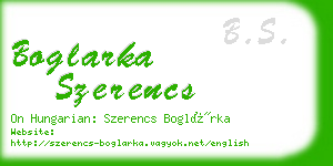 boglarka szerencs business card